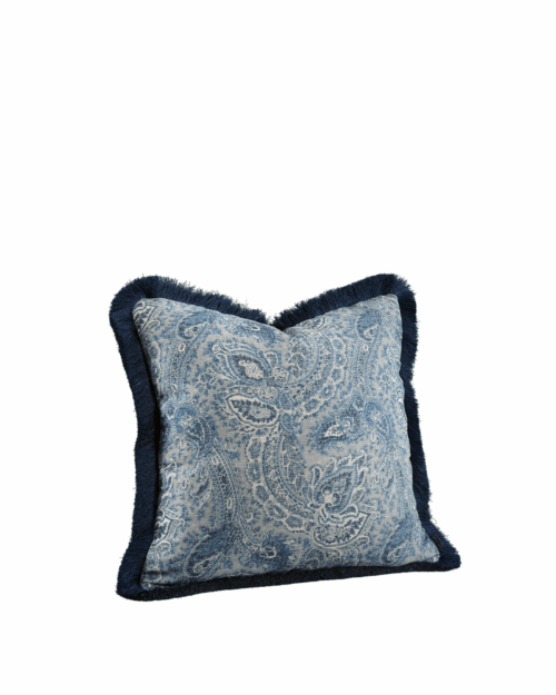 Artwood Kuddfodral Elton Paisley blå med frans