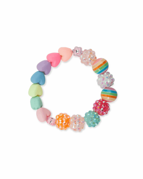 Färgglatt Sunshine Sparkle armband för barn med pärlor, hjärtan, blommor och regnbågsdetaljer