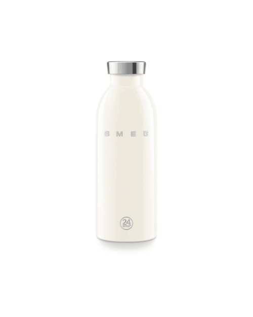 Cremefärgad Clima termosflaska 500 ml med högblank finish och dubbelväggad konstruktion från Smeg x 24Bottles