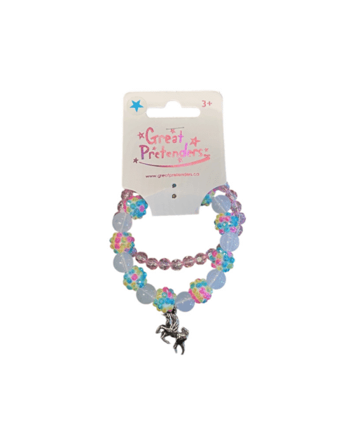 Barnarmband med glittrande ponnydetaljer i färgglad design, Glitter Pony Armband 2-pack