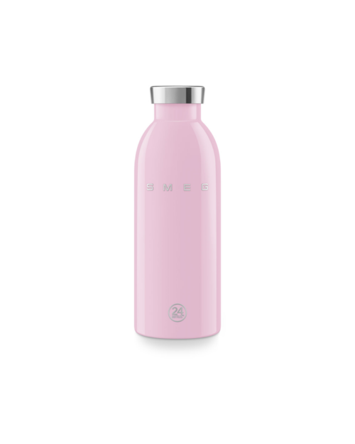 Rosa Clima termosflaska 500 ml med högblank finish och dubbelväggad konstruktion från Smeg x 24Bottles