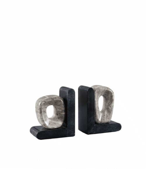 Hera Bokstöd i Marmor – 2-pack, Beige