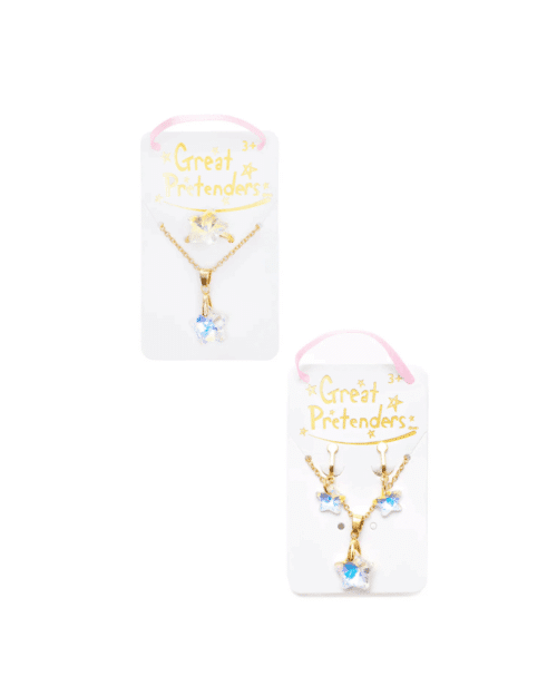 Boutique Holographic Star halsband med ring och örhängeset 2 olika