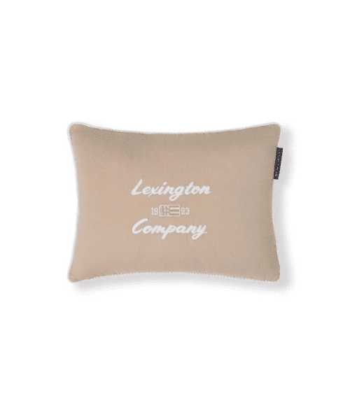 Lexington Logokudde 30x40 cm Ekologisk Bomull Twill Beige/Vit