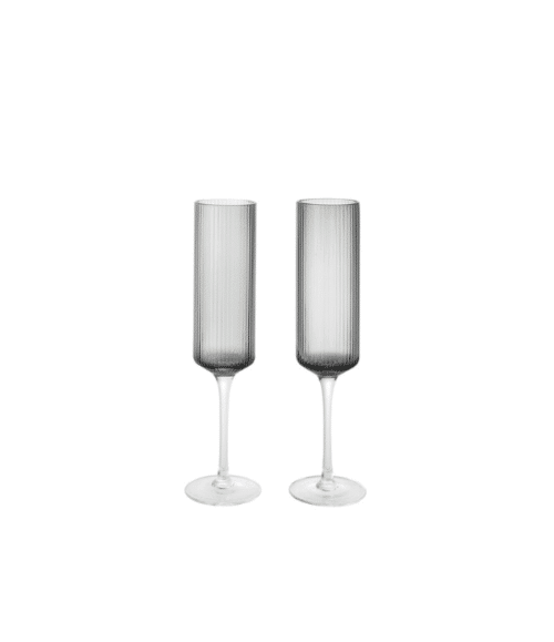 Ripple Champagneglas Flutes Smoked Grey 2-pack