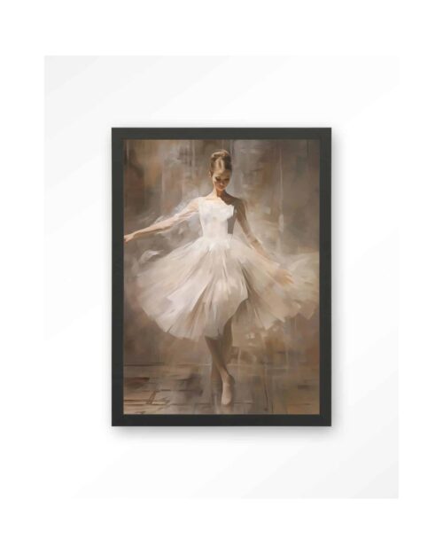 Tavla Dancing Ballerina svart ram 80x110