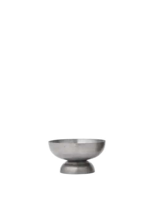 Tumbled Glass skål - Stainless Steel
