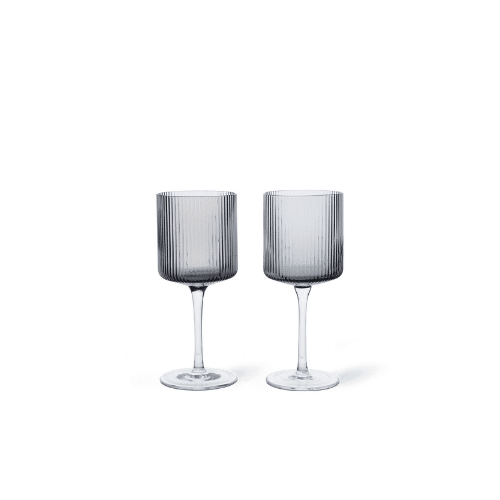 Ripple Vitvinsglas – Set of 2 Smoked Grey