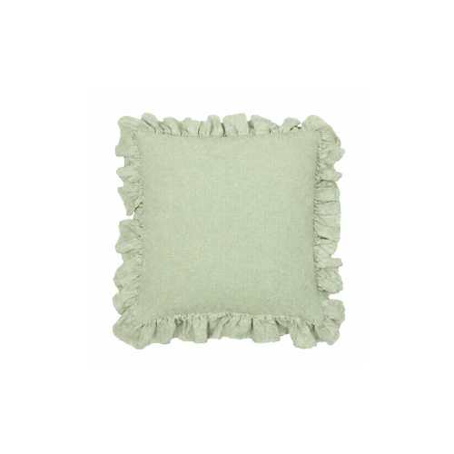 VIDE Lindgrön Kuddfodral 45x45 cm med volang
