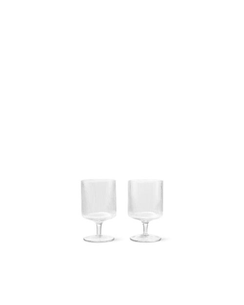 Ferm Living Ripple Vinglas Set om 2 Klar