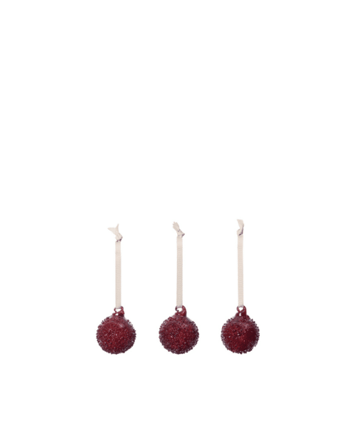 Flurry Glass Baubles S 3-pack Picante Red